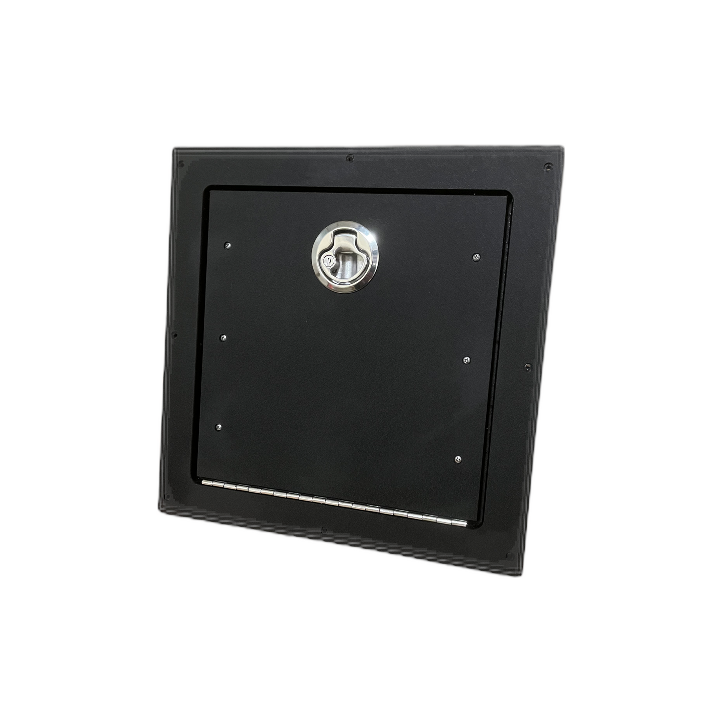 14 x 14-inch boat hatch that pulls open in black.